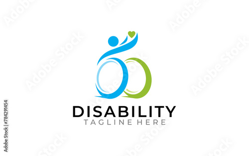 Illustration graphic vector of modern passionate disability people logo design template