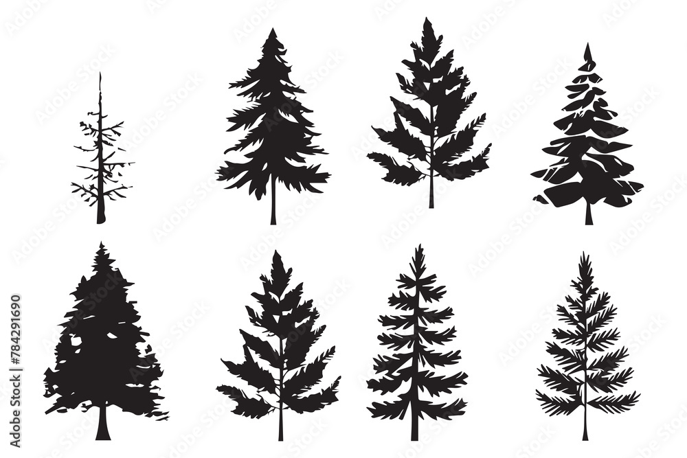 Christmas Tree silhouette vector bundile Christmas Tree silhouette vector bundile