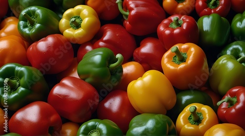 Bell Peppers Capsicum field .Generative AI