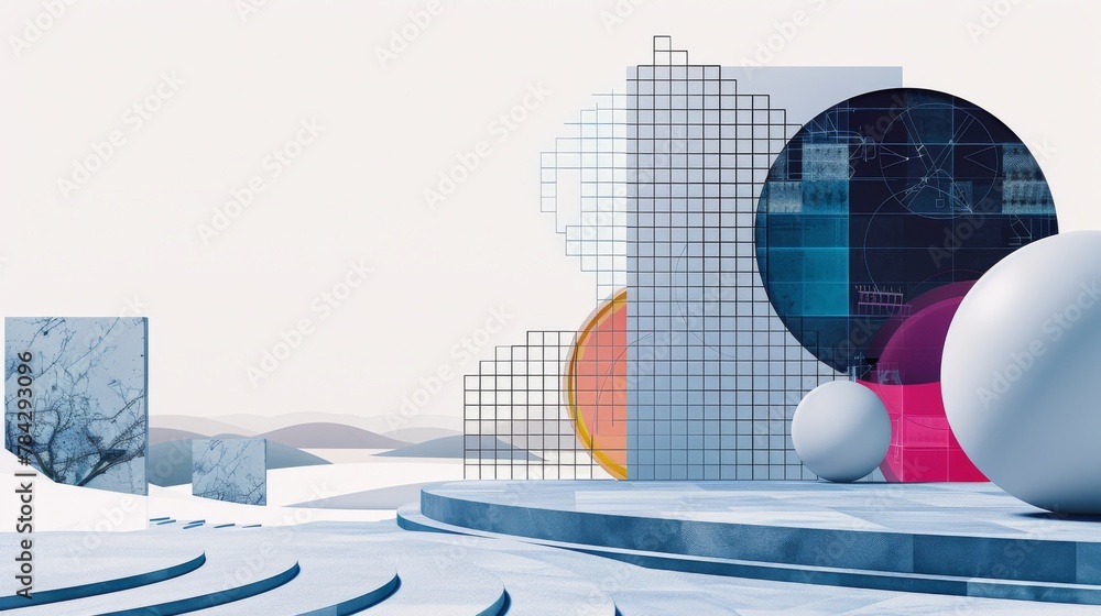 Obraz premium Frozen Elegance: A Building Transformed by Winters Touch