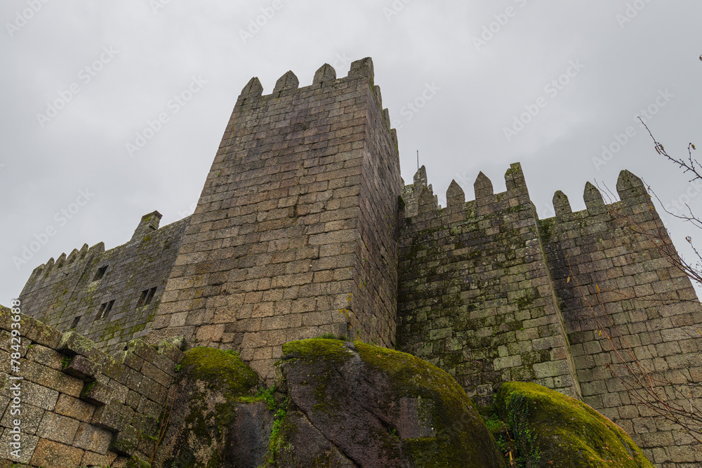 Guimaraes, Portugal. The Castle of Guimaraes is a Portuguese National Monument referred to as the Cradle of Portugal. Guimaraes, Portugal. The Castle of Guimaraes is a Portuguese National Monument referred to as the Cradle of Portugal.