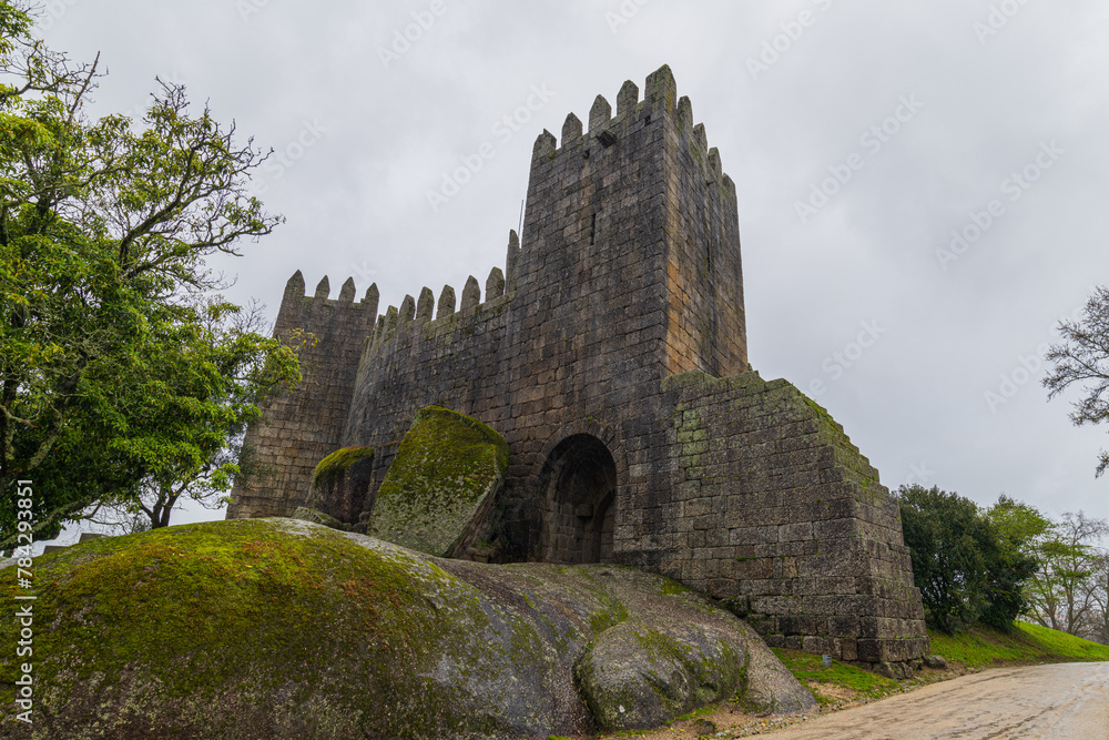Guimaraes, Portugal. The Castle of Guimaraes is a Portuguese National Monument referred to as the Cradle of Portugal. Guimaraes, Portugal. The Castle of Guimaraes is a Portuguese National Monument referred to as the Cradle of Portugal.