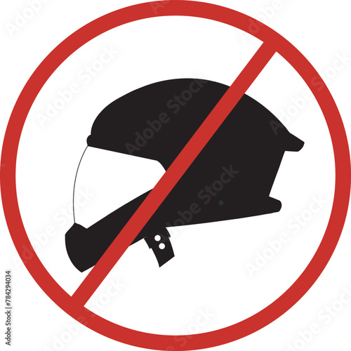 no helmet sign. full vector illustration
