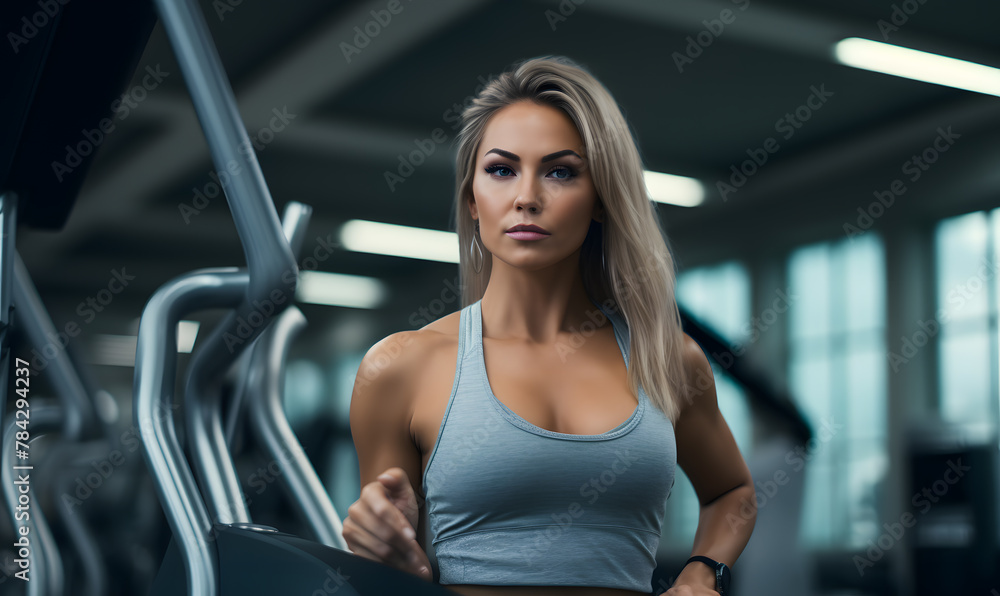 fit model lady working out in a luxury gym fit model lady working out in a luxury gym