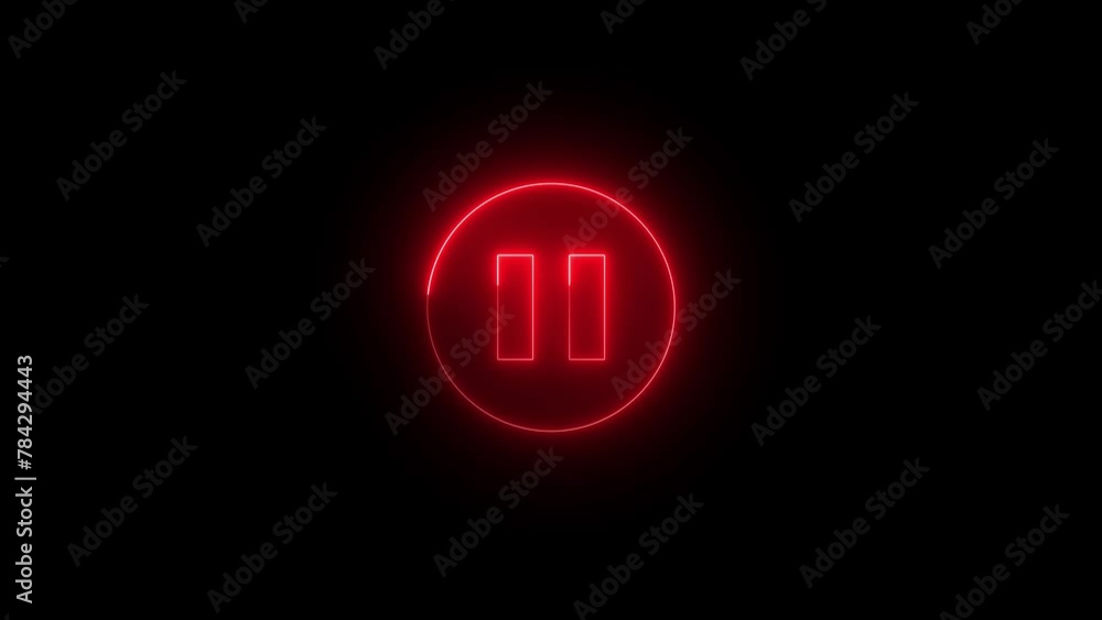 Symbol pause circle has defects. Glitch and stripes Symbol pause circle has defects. Glitch and stripes
