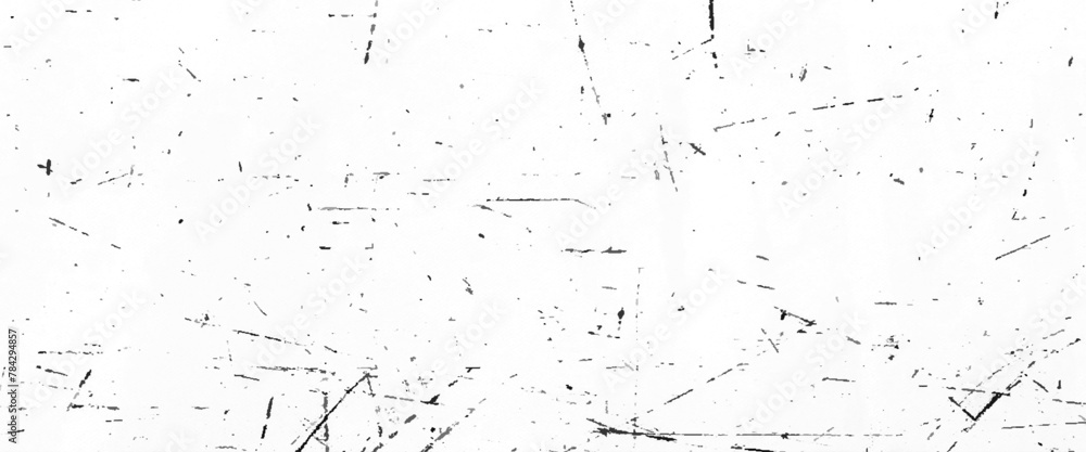 Distressed texture scratches and dirt texture on white background.