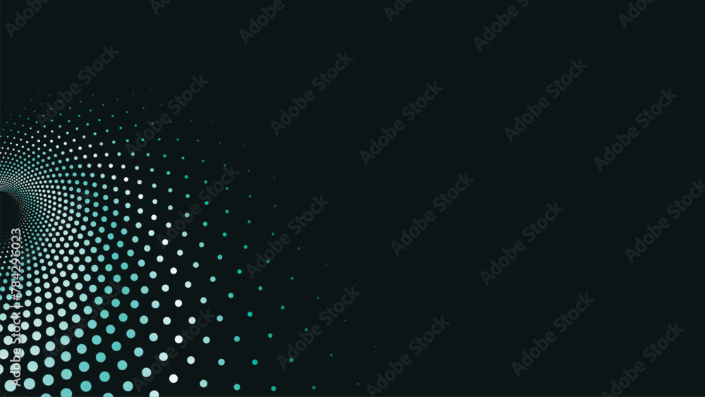 Abstract spiral dotted round vortex style big data cycle background in dark green. Abstract spiral dotted round vortex style big data cycle background in dark green.