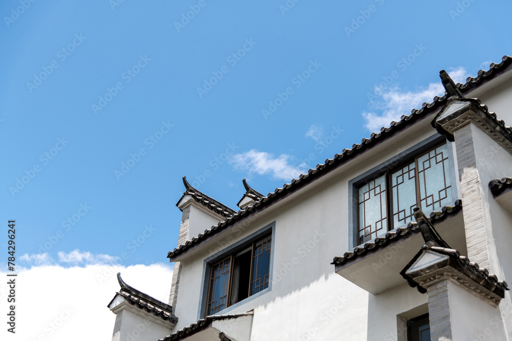 Chinese traditional style building under blue sky Chinese traditional style building under blue sky