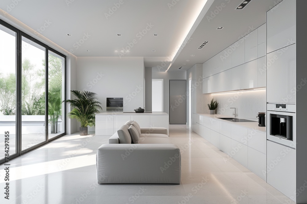 Ultra-Minimalist White Kitchen with Clean Lines and Modern Design Ultra-Minimalist White Kitchen with Clean Lines and Modern Design