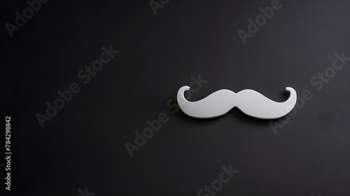 white  paper mustache on beige on a black  background  Father day  Father s Day poster or banner template with necktie and gift box on black  background ai generated 