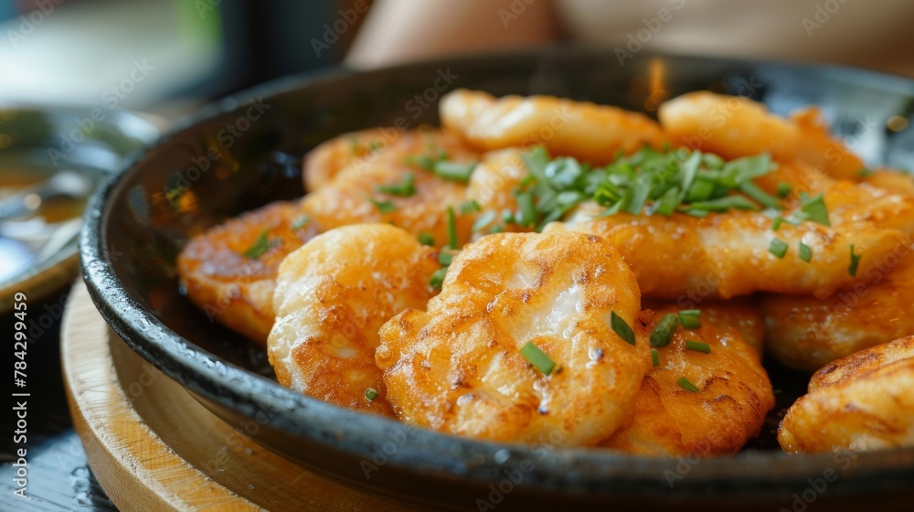 Dishes of New Zealand fritters-fry.