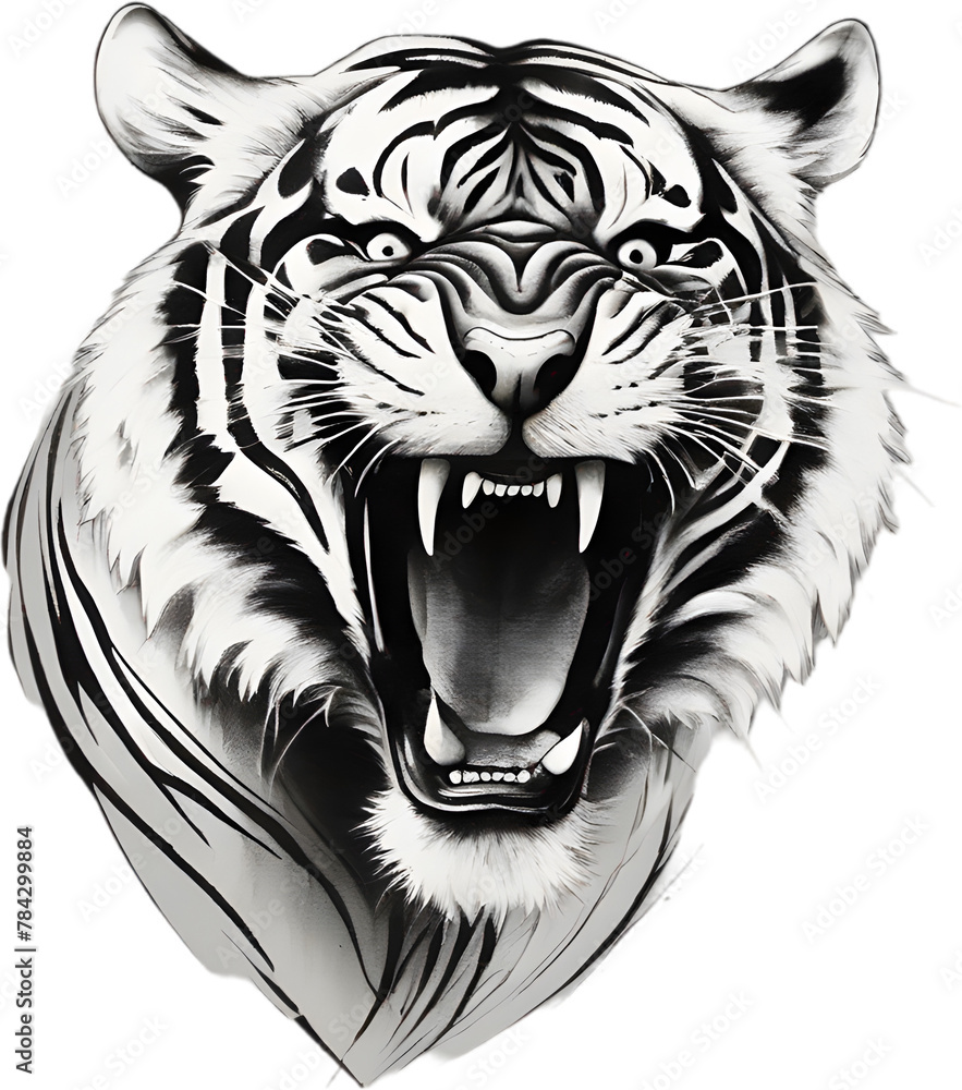 Fototapeta premium Close-up painting of a tiger.