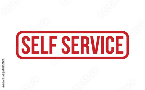 Red Self Service Rubber Stamp Seal Vector