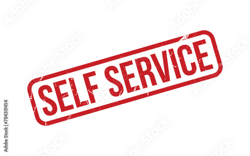 Red Self Service Rubber Stamp Seal Vector