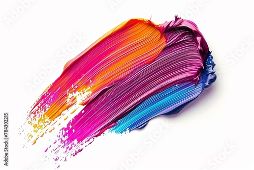PNG of bright paint stroke isolated on clear background, vibrant color detail