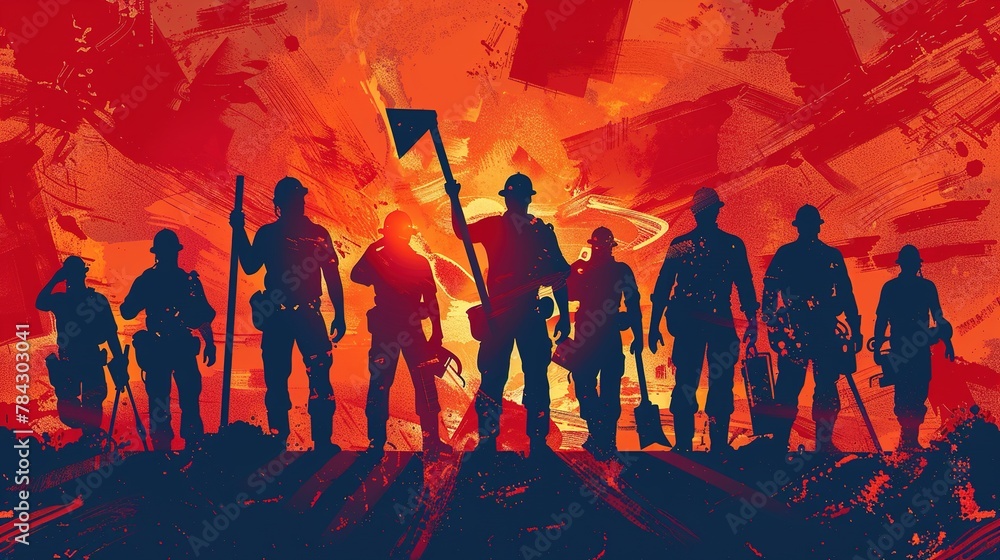 Fototapeta premium Worker's silhouette