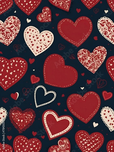 Valentine s Day pattern  illustration of a heart icon  Valentine s Day concept