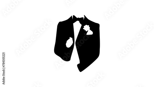 Italian man in suit, black isolated silhouette