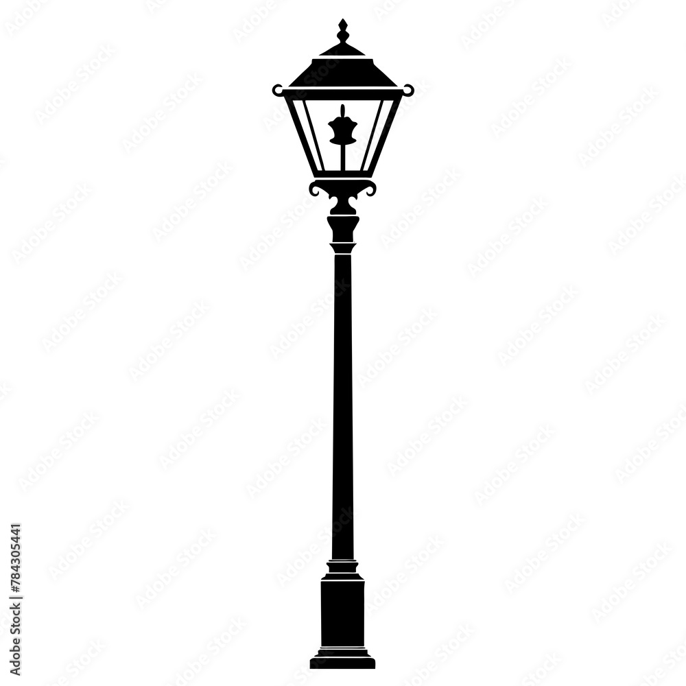 Aet of Old Vintage Street Lamp Post Lamppost Light Pole isolated