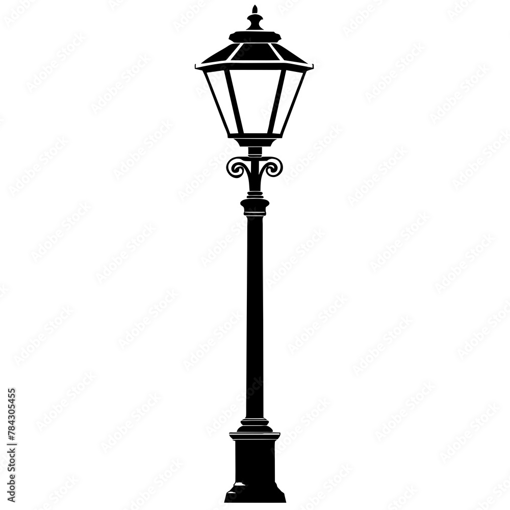 Aet of Old Vintage Street Lamp Post Lamppost Light Pole isolated