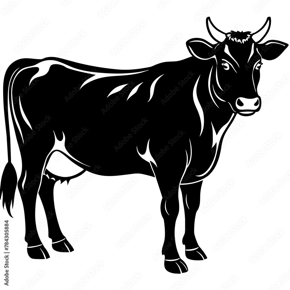 Fototapeta premium silhouette of a cow