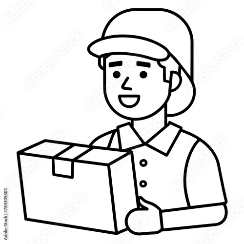 delivery person delivering a parcel