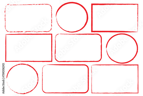 Grunge square and rectangle frames. Ink empty black boxes set. Rectangle borders collections. Rubber square stamp imprint. Vector illustration isolated on white background. eps 10 photo