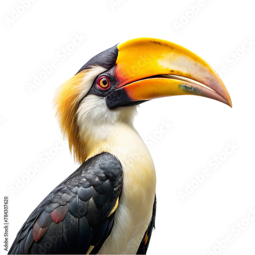 Portrait of Hornbill isolated on transparent background photo