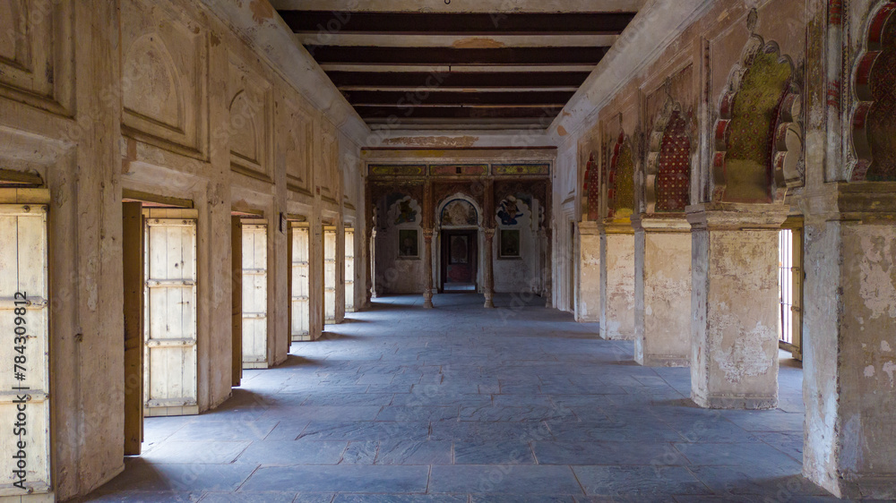 hall with arches inside a historical fort