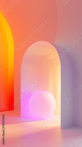 orange, purple, white, yellow, gradient curved shape white background 3d render, for banner, poster, mockup, wallpaper, high quality,