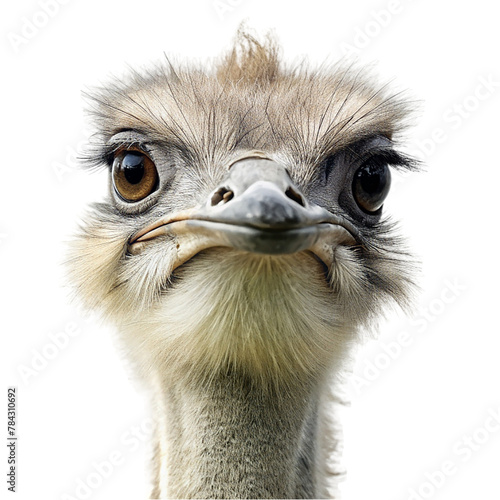 Ostrich head isolated on transparent background