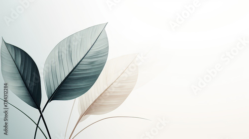 A minimalistic leaf abstract design  focusing on simplicity and clean lines  perfect for a modern and understated background Background Ai Generative