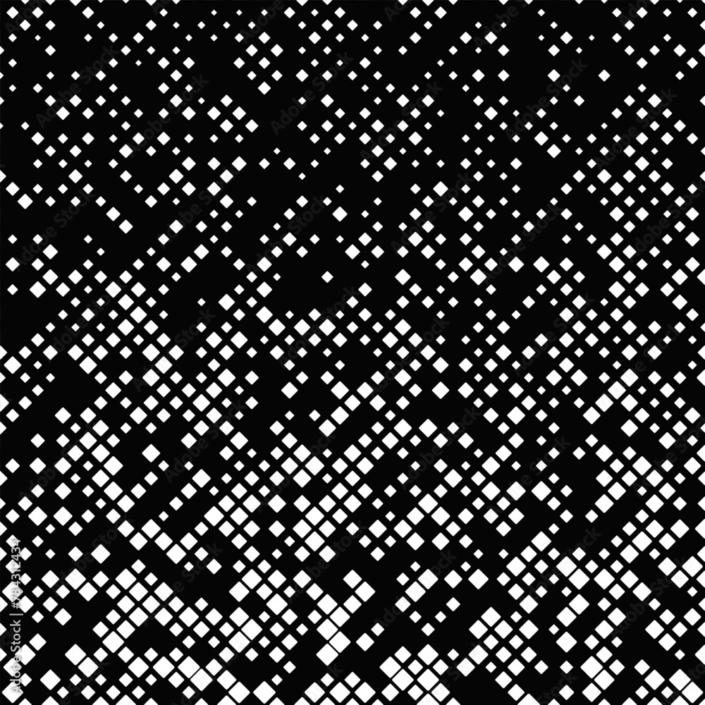 Random geometrical black and white square pattern background - abstract vector illustration