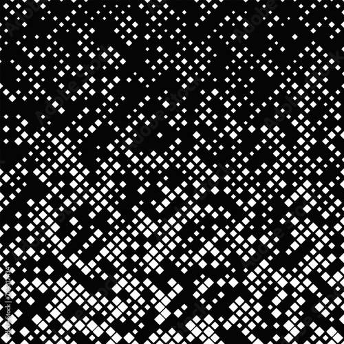 Random geometrical black and white square pattern background - abstract vector illustration