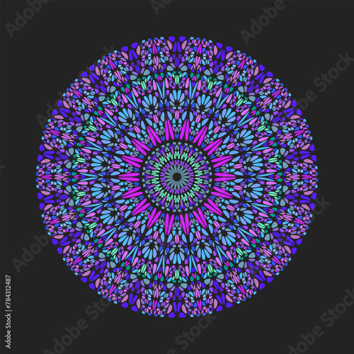 Colorful abstract gemstone ornament mandala - geometrical vector graphic from stones