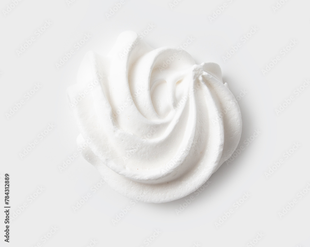 Closeup of white creamy marshmallow isolated on white background Closeup of white creamy marshmallow isolated on white background