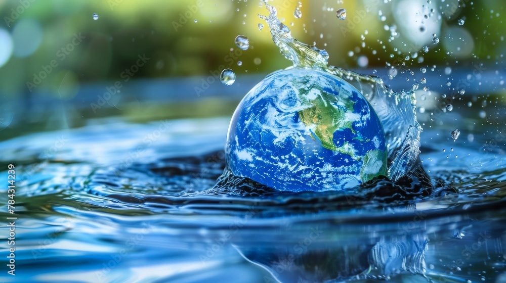 Saving water and world environmental protection concept. Saving water and world environmental protection concept.