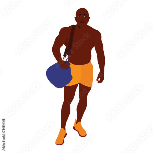 Bold stylish black man in elegant art style vector