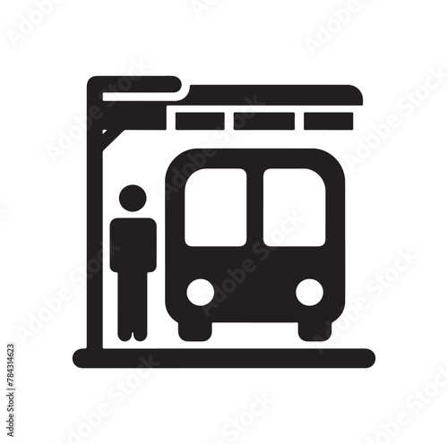 Bus stop icon vector illustration