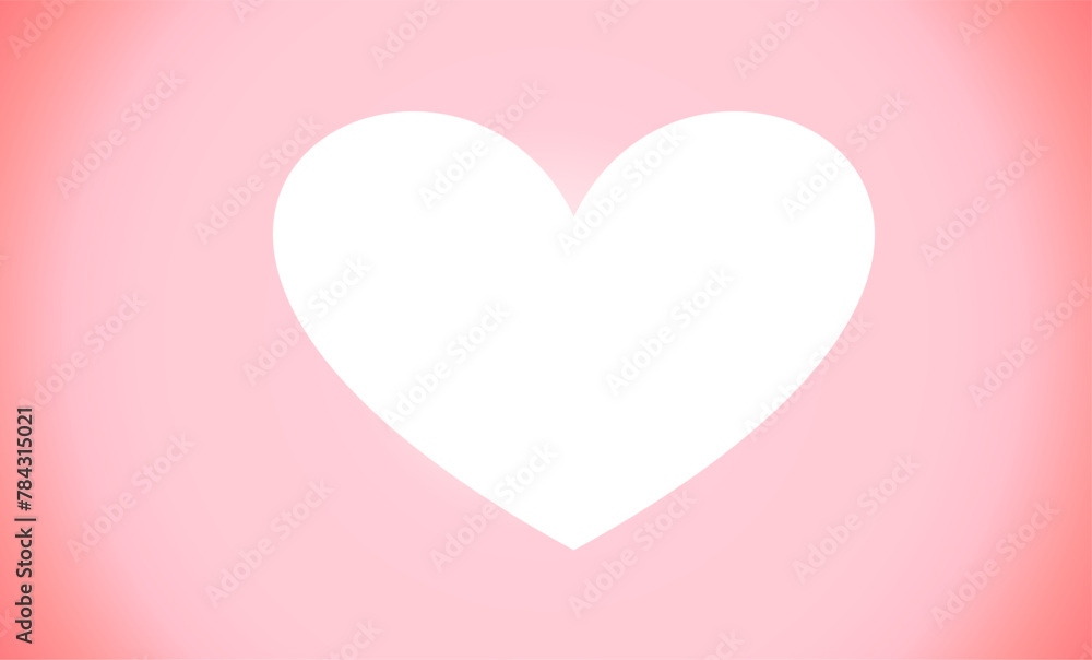 white heart on pink gradient background illustration vector image background
