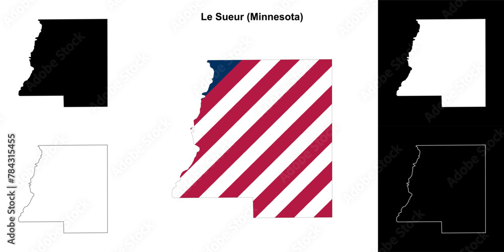 Le Sueur County (Minnesota) outline map set Le Sueur County (Minnesota) outline map set
