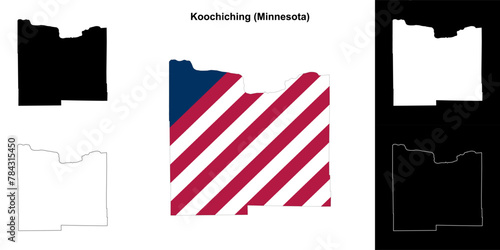 Koochiching County (Minnesota) outline map set photo