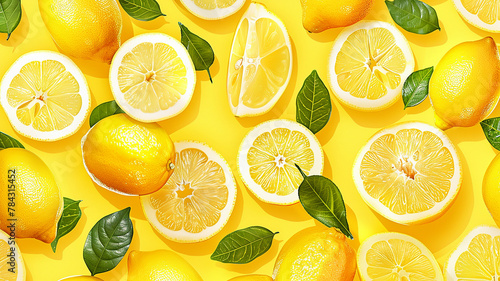 Fresh Lemon Pattern backgrond photo