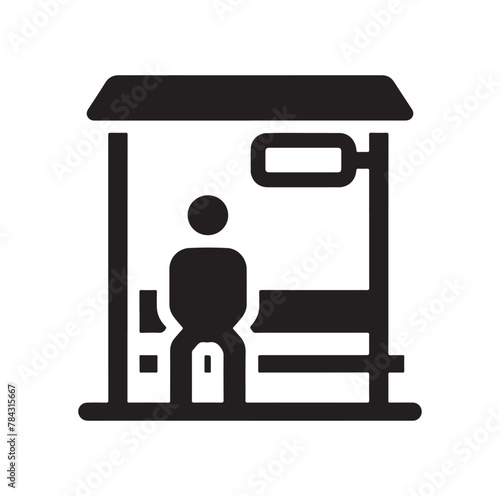 Bus stop icon vector illustration