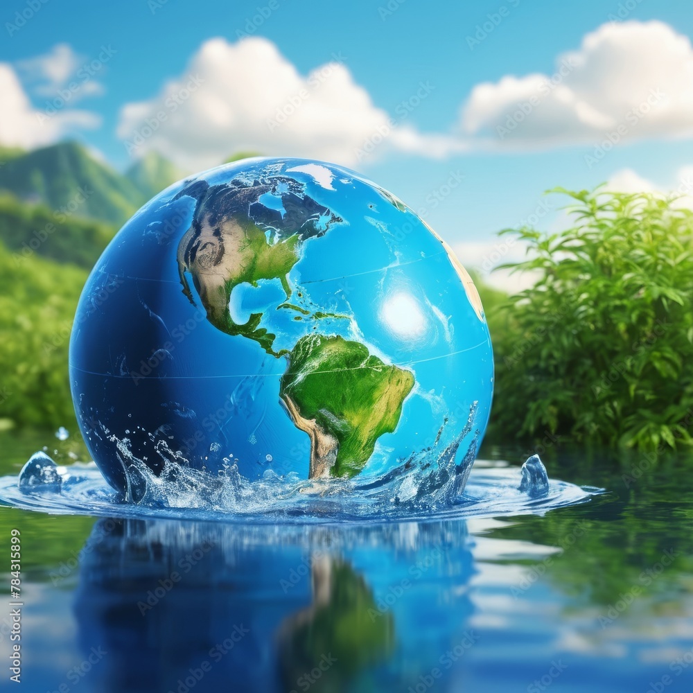 Saving water and world environmental protection concept. Saving water and world environmental protection concept.