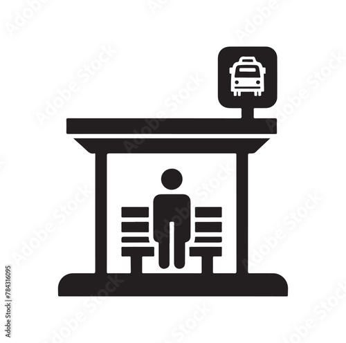 Bus stop icon vector illustration