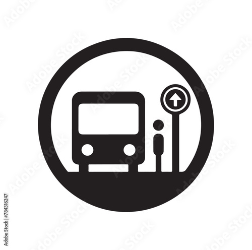 Bus stop icon vector illustration