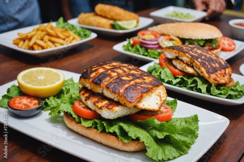 Stall making Ekmek Balik (grilled fish sandwich)