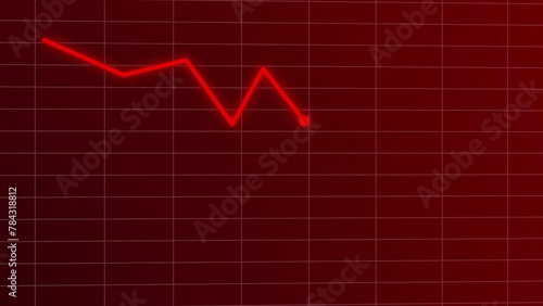 Business crash animation. Decreasing animation. Going downward