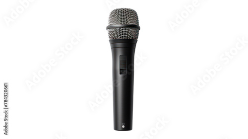 Black microphone modern isolated on transparent and white background.PNG image.